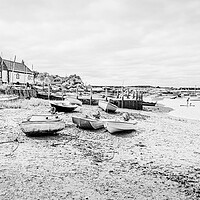 Buy canvas prints of Burnham Overy Staithe in black and white by Jason Wells