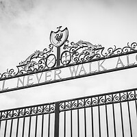 Buy canvas prints of Looking up at the Shankly Gates by Jason Wells