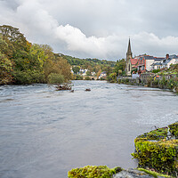 Buy canvas prints of High water levels on the River Dee in Llangollen by Jason Wells