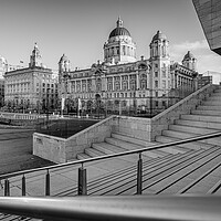 Buy canvas prints of Liverpool waterfront in monochrome by Jason Wells