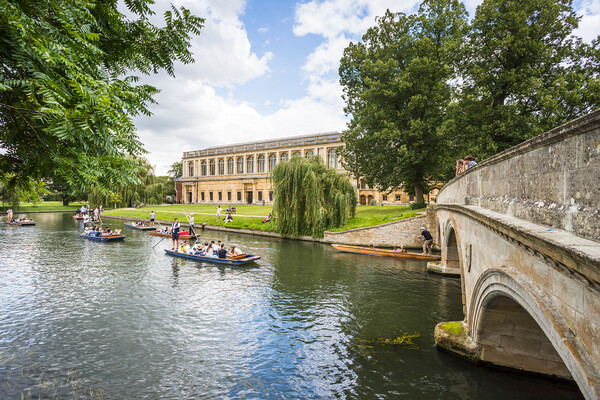 Punts in front of Wren Library Picture Board by Jason Wells