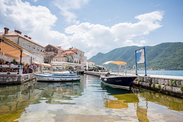 Boats in Perast Picture Board by Jason Wells