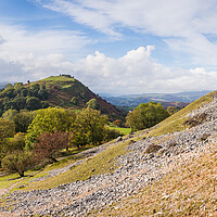 Buy canvas prints of Slopes around Castell Dinas Bran by Jason Wells
