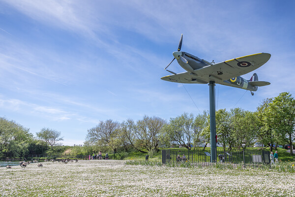 Spitfire at Fairhaven Lake Picture Board by Jason Wells