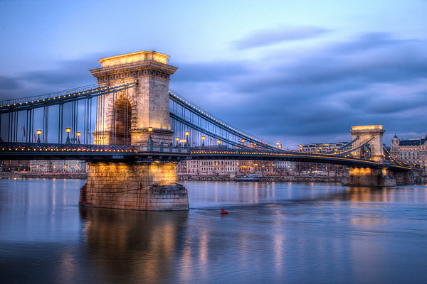 Chain Bridge in the blue hour Picture Board by Jason Wells