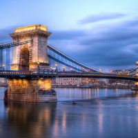 Buy canvas prints of Chain Bridge in the blue hour by Jason Wells