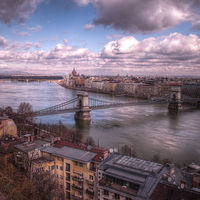 Buy canvas prints of Clouds over Chain Bridge by Jason Wells