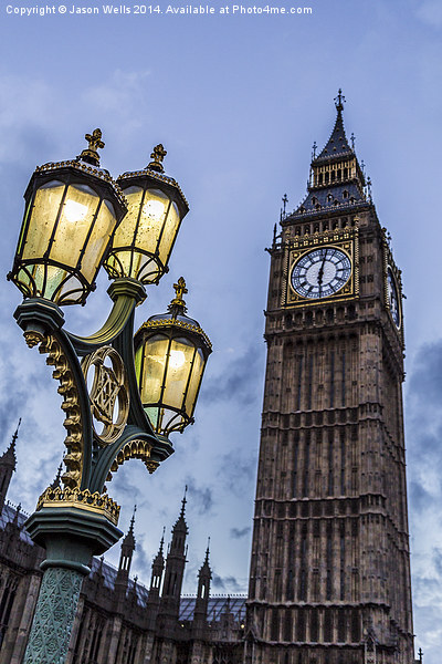 Street light in front of the Houses of Parliament Picture Board by Jason Wells