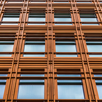 Buy canvas prints of  Abstract orange office block by Jason Wells