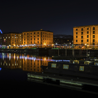 Buy canvas prints of  Salthouse Dock at night by Jason Wells