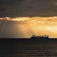 Buy canvas prints of  Sunset over the Seatruck by Jason Wells