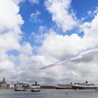 Buy canvas prints of  Red Arrows flypast by Jason Wells