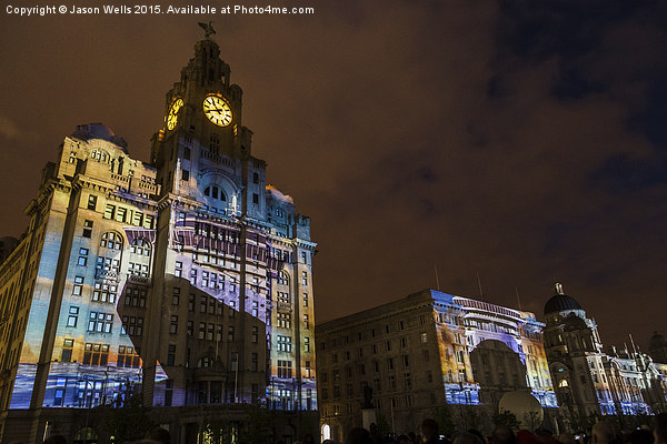  Light projections on the Three Graces Picture Board by Jason Wells