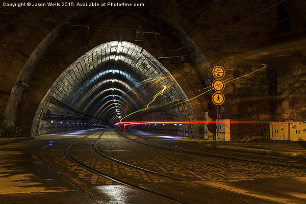 Tram trails inside a tunnel in Bratislava Picture Board by Jason Wells