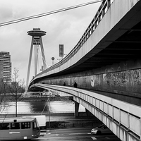 Buy canvas prints of Looking alongside the UFO Bridge during the day by Jason Wells