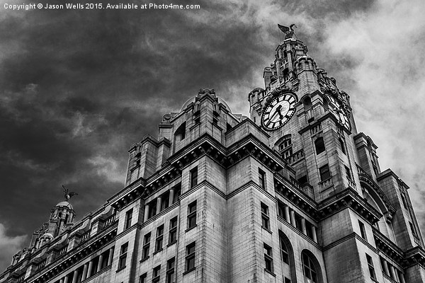 Royal Liver Building under a stormy sky Picture Board by Jason Wells