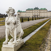 Buy canvas prints of  Statue in the gardens of Belvedere Palace in Vien by Jason Wells