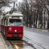 Buy canvas prints of  Old tram on the Ringstrasse line in the heart of  by Jason Wells