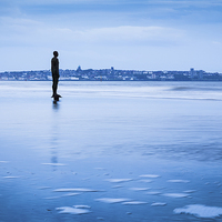 Buy canvas prints of Iron Man in front of the Wirral Peninsula by Jason Wells