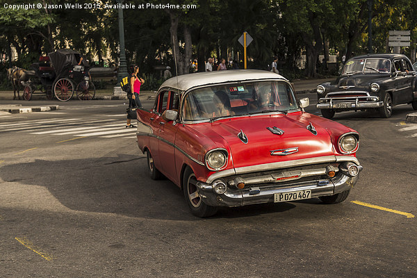 Red Chevrolet in Havana Picture Board by Jason Wells