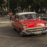 Buy canvas prints of Red Chevrolet in Havana by Jason Wells