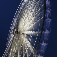 Buy canvas prints of Portrait image of the Liverpool wheel by Jason Wells