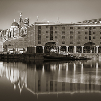 Buy canvas prints of Reflections on the Albert Dock by Jason Wells