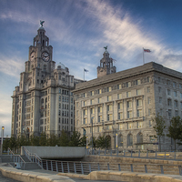 Buy canvas prints of Cunard Building & the Royal Liver Building by Jason Wells