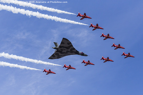 The Vulcan with the Red Arrows Picture Board by Jason Wells