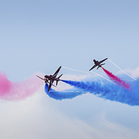 Buy canvas prints of Panorama of the Red Arrows by Jason Wells