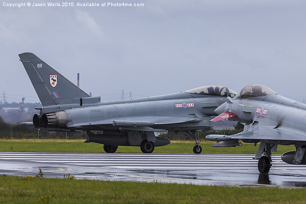 Pair of RAF Typhoons on the runway Picture Board by Jason Wells