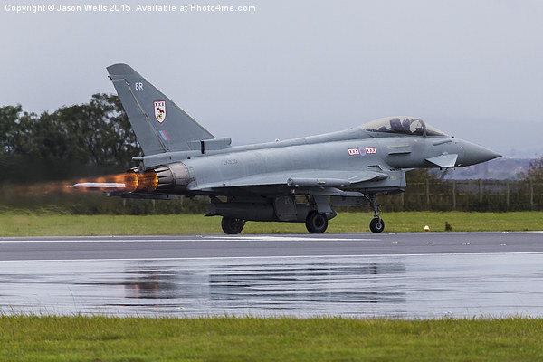 RAF Typhoon roars down the runway Picture Board by Jason Wells