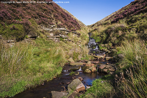 Long exposure of a waterfall in the Peak District Picture Board by Jason Wells