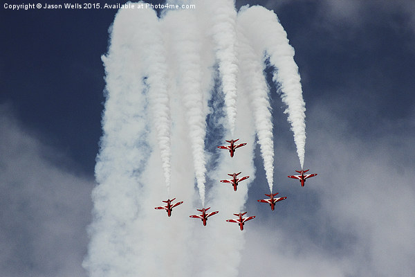 Red Arrows looping the loop Picture Board by Jason Wells