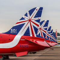 Buy canvas prints of Square crop of the Red Arrows special 50th anniver by Jason Wells
