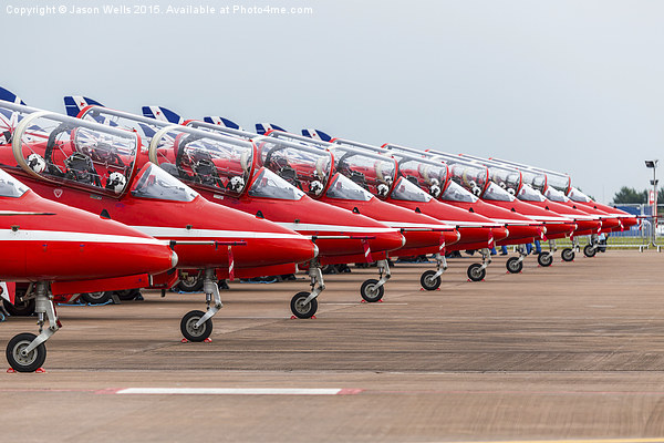 Red Arrows lined up on the ground Picture Board by Jason Wells