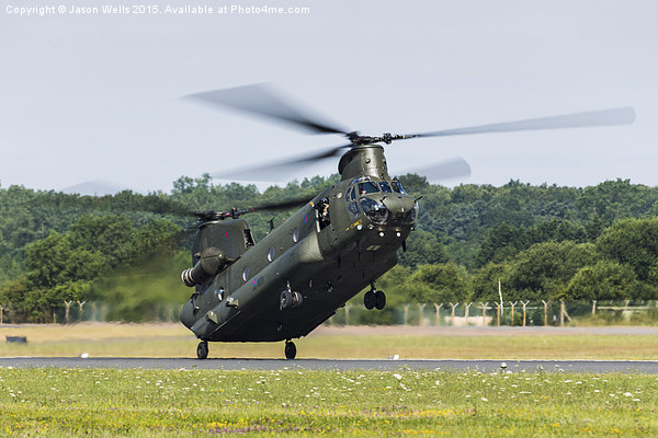 RAF Chinook landing at Fairford Picture Board by Jason Wells