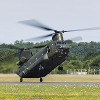 Buy canvas prints of RAF Chinook landing at Fairford by Jason Wells