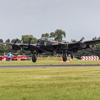 Buy canvas prints of Avro Lancaster landing at RAF Fairford by Jason Wells