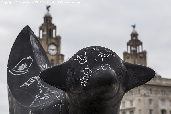 Mini lambanana in front of the Liver Building Picture Board by Jason Wells