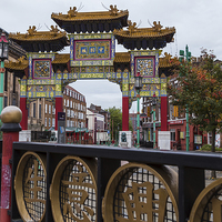 Buy canvas prints of Railings in front of Liverpool's Chinatown by Jason Wells
