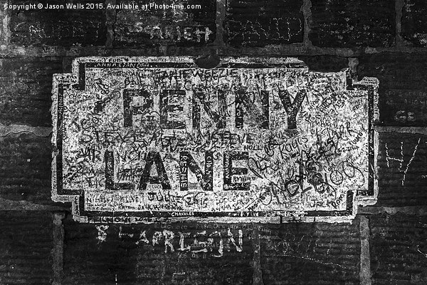 Penny Lane (monochrome) Picture Board by Jason Wells