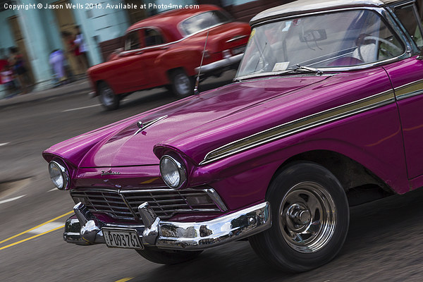 American classical car on the streets of Havana Picture Board by Jason Wells