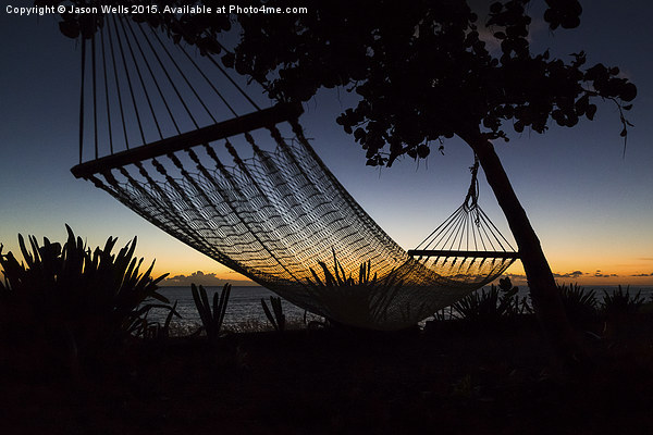 Silhouette of a hammock Picture Board by Jason Wells