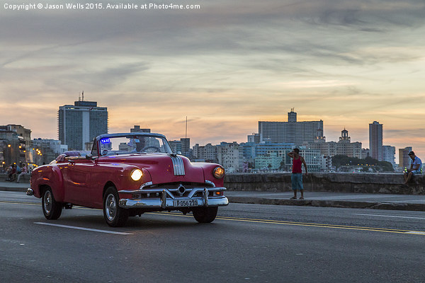 Pink car on the Malecon Picture Board by Jason Wells