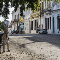 Buy canvas prints of Street cleaner hard at work in Casa Blanca by Jason Wells
