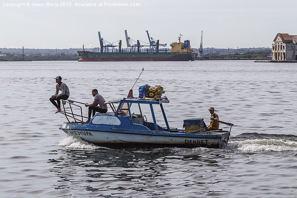 Fishing boat in the Bay of Havana Picture Board by Jason Wells