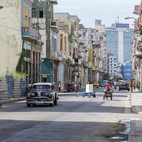Buy canvas prints of Busy street in Centro Havana by Jason Wells