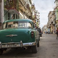 Buy canvas prints of Back of a cab in Centro Havana by Jason Wells