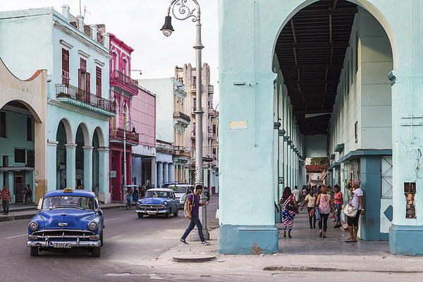 Colourful street scene in Centro Havana Picture Board by Jason Wells